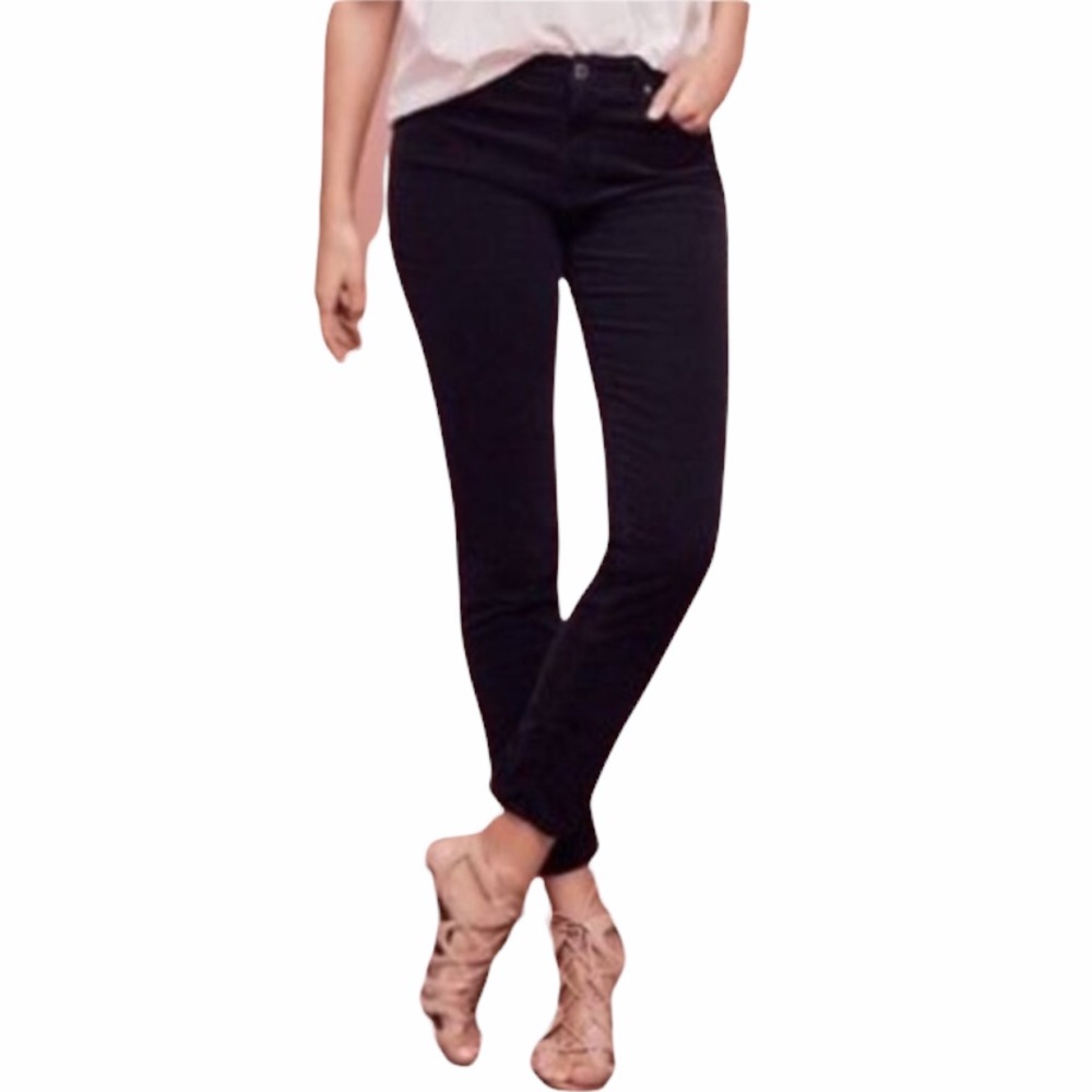 AG Anthropologie Black Stevie Corduroy Pants 29